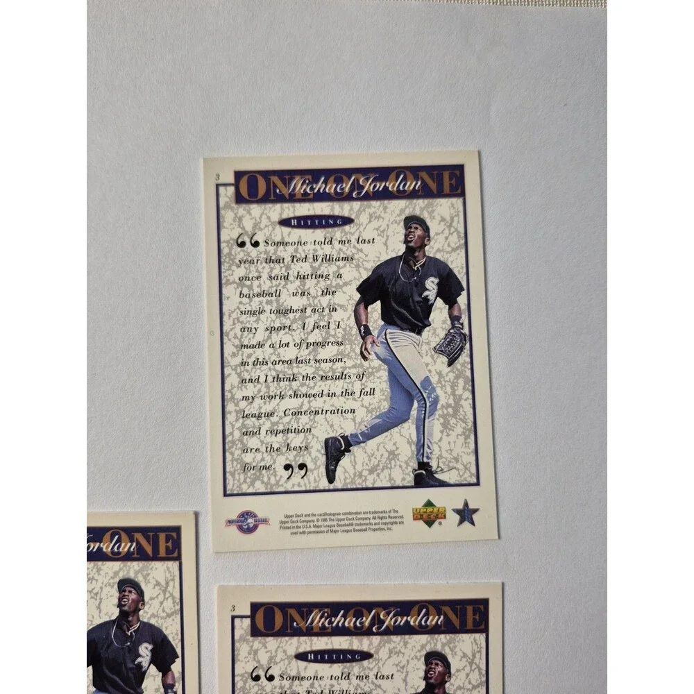Michael Jordan Baseball Card Lot 3 Cards Upper Deck Overall Skills First